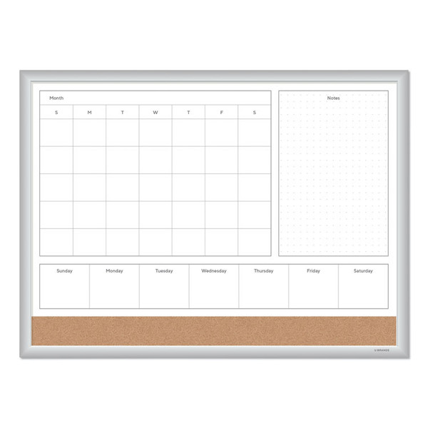 4N1 Magnetic Dry Erase Combo Board, 24 x 18, White/Natural [SKU: UBR3890U0001]