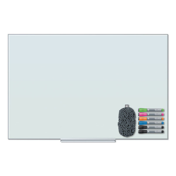 Floating Glass Dry Erase Board, 36 x 24, White [SKU: UBR3975U0001]