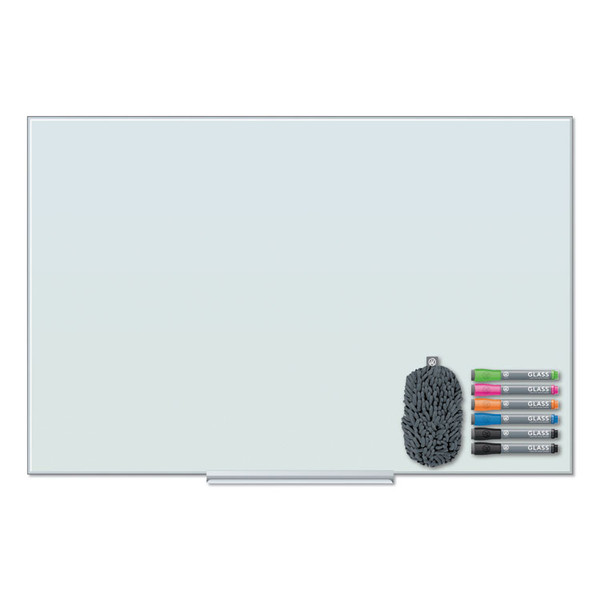 Floating Glass Dry Erase Board, 48 x 36, White [SKU: UBR3977U0001]