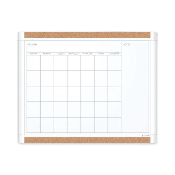 PINIT Magnetic Dry Erase Calendar with Plastic Frame, 20 x 16, White Surface and Frame [SKU: UBR437U0001]