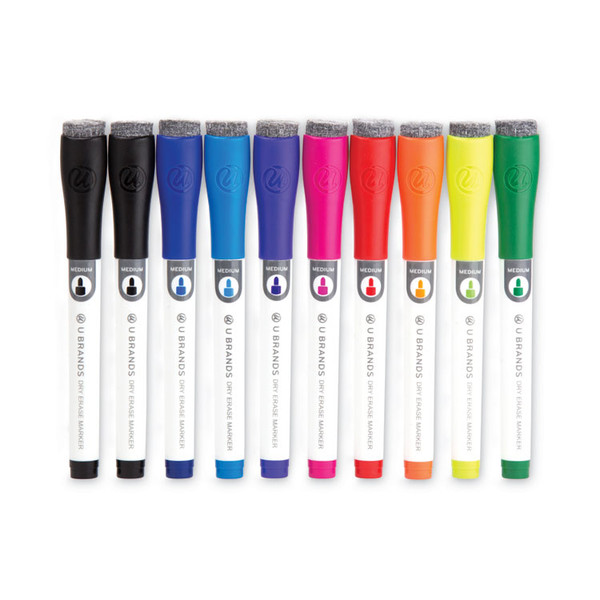 Medium Point Dry Erase Markers, Medium Chisel Tip, Assorted Colors, 10/Pack [SKU: UBR504U0624]