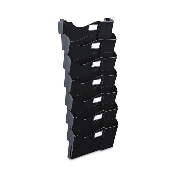 Grande Central Filing System, 7 Sections, Legal/Letter Size, Wall Mount, 16" x 4.75" x 38.25", Black, 7/Pack [SKU: UNV08174]