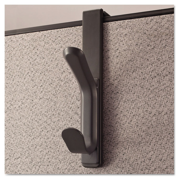 Recycled Cubicle Double Coat Hook, Plastic, Charcoal [SKU: UNV08607]