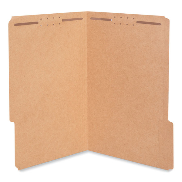 Reinforced Top Tab Fastener Folders, 0.75" Expansion, 2 Fasteners, Legal Size, Brown Kraft Exterior, 50/Box [SKU: UNV10412]