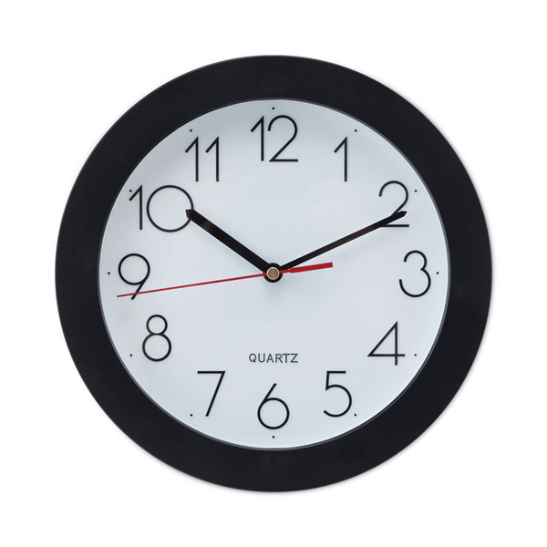 Bold Round Wall Clock, 9.75" Overall Diameter, Black Case, 1 AA (sold separately) [SKU: UNV10421]