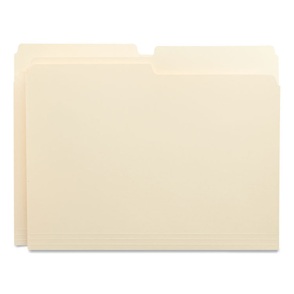 Top Tab File Folders, 1/2-Cut Tabs: Assorted, Letter Size, 0.75" Expansion, Manila, 100/Box [SKU: UNV12112]