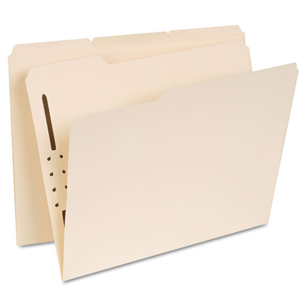 Reinforced Top Tab Fastener Folders, 0.75" Expansion, 1 Fastener, Letter Size, Manila Exterior, 50/Box [SKU: UNV13410]