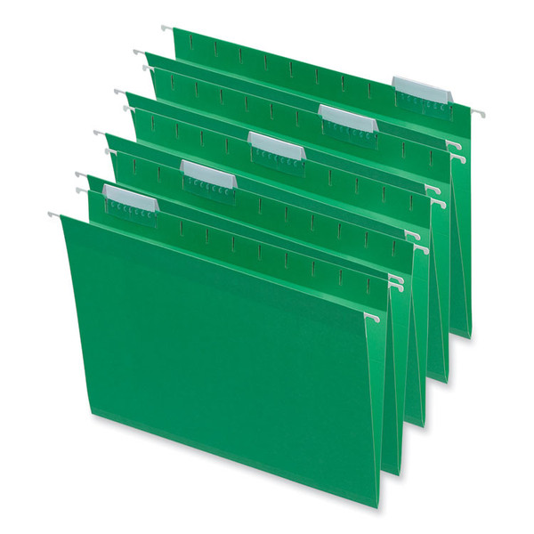 Deluxe Bright Color Hanging File Folders, Letter Size, 1/5-Cut Tabs, Bright Green, 25/Box [SKU: UNV14117]