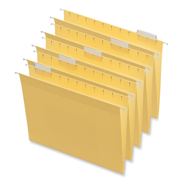 Deluxe Bright Color Hanging File Folders, Letter Size, 1/5-Cut Tabs, Yellow, 25/Box [SKU: UNV14119]