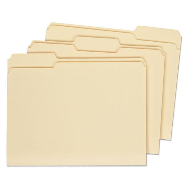 Double-Ply Top Tab Manila File Folders, 1/3-Cut Tabs: Assorted, Letter Size, 0.75" Expansion, Manila, 100/Box [SKU: UNV16113]