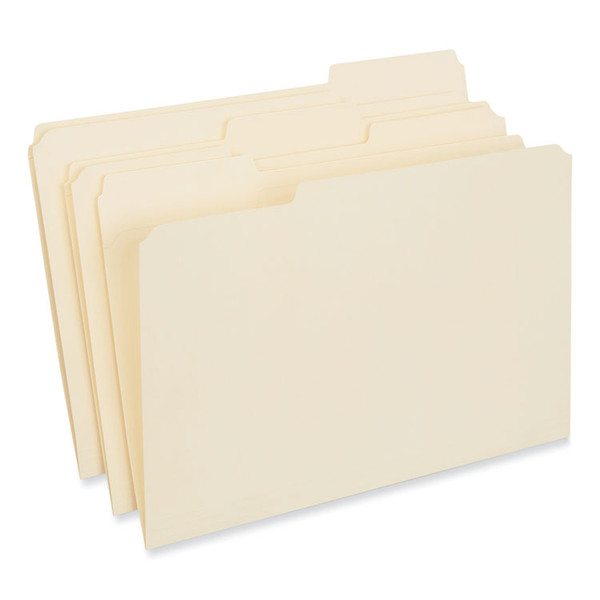 Double-Ply Top Tab Manila File Folders, 1/3-Cut Tabs: Assorted, Legal Size, 0.75" Expansion, Manila, 100/Box [SKU: UNV16123]