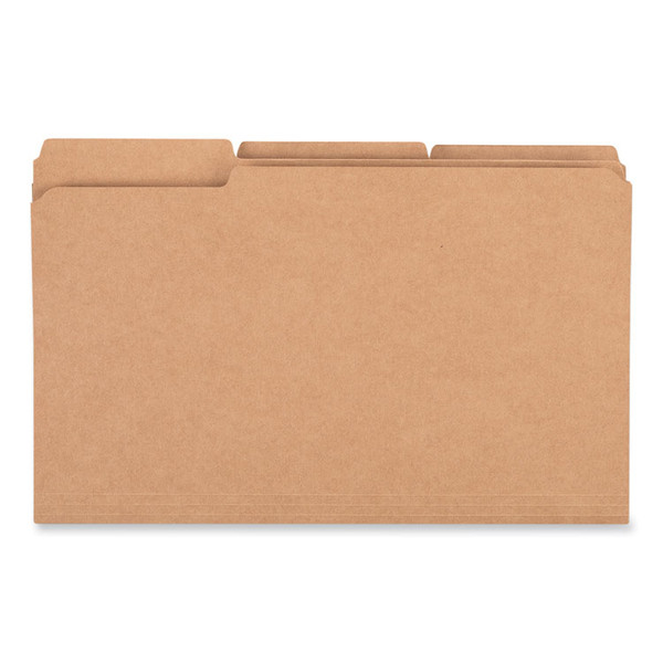 Reinforced Kraft Top Tab File Folders, 1/3-Cut Tabs: Assorted, Legal Size, 0.75" Expansion, Brown, 100/Box [SKU: UNV16143]