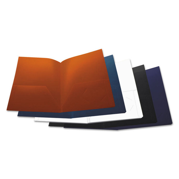 Two-Pocket Plastic Folders, 100-Sheet Capacity, 11 x 8.5, Assorted, 10/Pack [SKU: UNV20545]