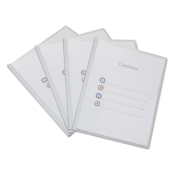 Clear View Report Cover with Slide-on Binder Bar, Clear/Clear, 25/Pack [SKU: UNV20564]
