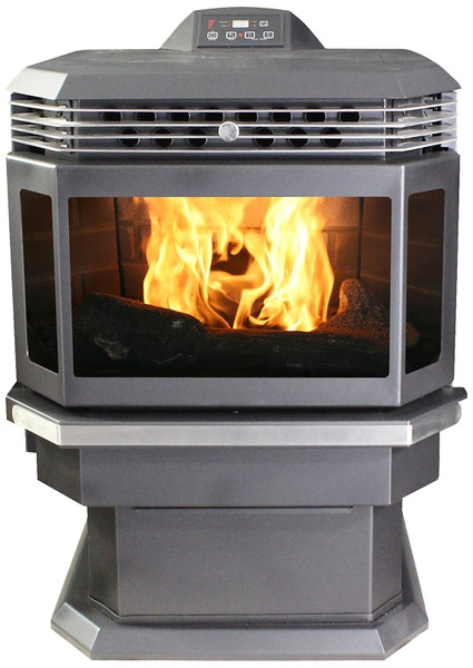 US STOVE AP5660 Bay Front Pellet Stove, 24-1/4 in W, 26-1/4 in D, 30-1/2 in H, 2200 sq-ft Heating, Steel, Black [SKU: ORG7381239]
