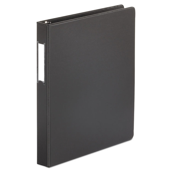 Deluxe Non-View D-Ring Binder with Label Holder, 3 Rings, 1" Capacity, 11 x 8.5, Black [SKU: UNV20761]