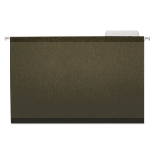Deluxe Reinforced Recycled Hanging File Folders, Legal Size, 1/3-Cut Tabs, Standard Green, 25/Box [SKU: UNV24213]