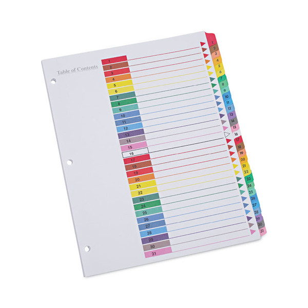 Deluxe Table of Contents Dividers for Printers, 31-Tab, 1 to 31, 11 x 8.5, White, 1 Set [SKU: UNV24814]