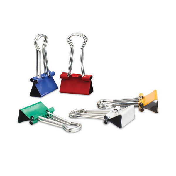 Binder Clips with Storage Tub, Small, Assorted Colors, 40/Pack [SKU: UNV31028]