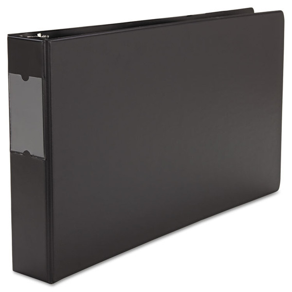 Ledger-Size Round Ring Binder with Label Holder, 3 Rings, 2" Capacity, 11 x 17, Black [SKU: UNV35421]