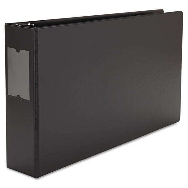 Ledger-Size Round Ring Binder with Label Holder, 3 Rings, 3" Capacity, 11 x 17, Black [SKU: UNV35423]