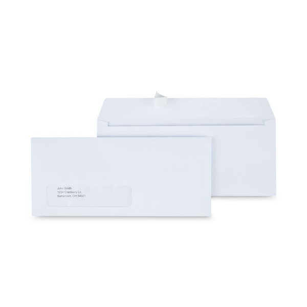 Peel Seal Strip Business Envelope, Address Window, #10, Square Flap, Self-Adhesive Closure, 4.13 x 9.5, White, 500/Box [SKU: UNV36005]