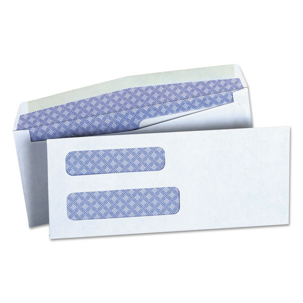 Double Window Business Envelope, #8 5/8, Commercial Flap, Gummed Closure, 3.63 x 8.63, White, 500/Box [SKU: UNV36300]