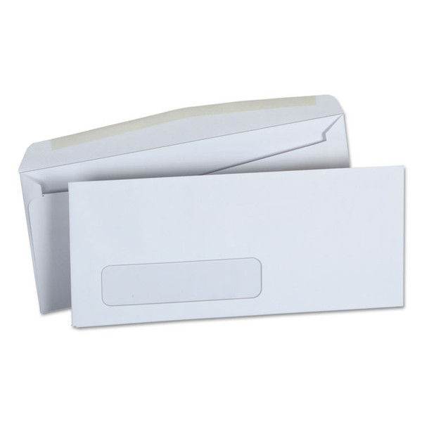 Open-Side Business Envelope, 1 Window, #10, Square Flap, Gummed Closure, 4.13 x 9.5, White, 500/Box [SKU: UNV36321]