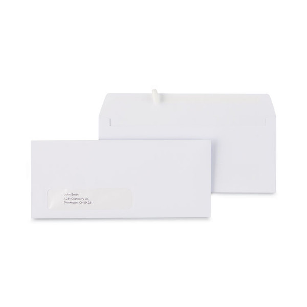 Open-Side Business Envelope, 1 Window, #10, Commercial Flap, Gummed Closure, 4.13 x 9.5, White, 250/Box [SKU: UNV36322]