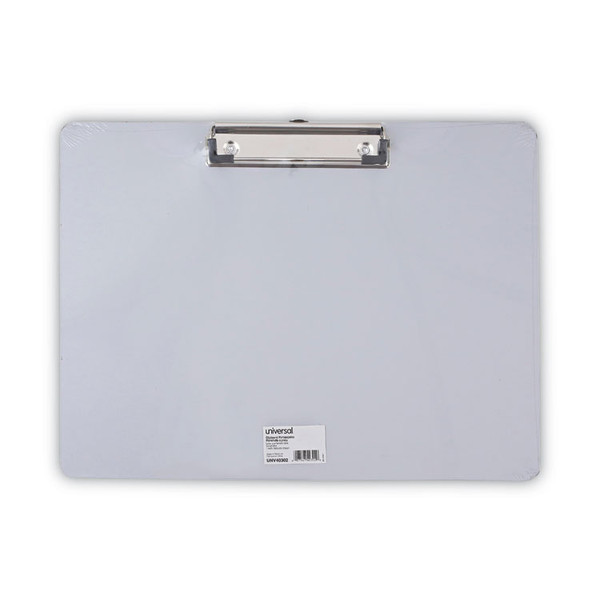 Plastic Brushed Aluminum Clipboard, Landscape Orientation, 0.5" Clip Capacity, Holds 11 x 8.5 Sheets, Silver [SKU: UNV40302]