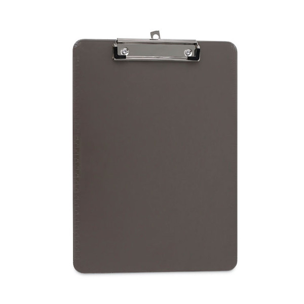 Plastic Clipboard with Low Profile Clip, 0.5" Clip Capacity, Holds 8.5 x 11 Sheets, Translucent Black [SKU: UNV40311]