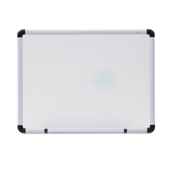 Dry Erase Board, Melamine, 24 x 18, White, Black/Gray, Aluminum/Plastic Frame [SKU: UNV43722]