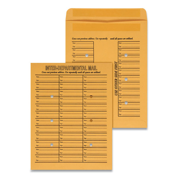 Deluxe Interoffice Press and Seal Envelopes, #97, Two-Sided Three-Column Format, 10 x 13, Brown Kraft, 100/Box [SKU: UNV63570]