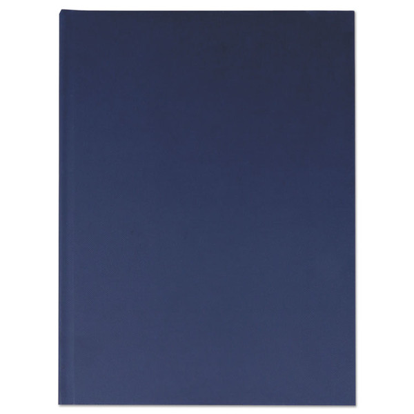 Casebound Hardcover Notebook, 1 Subject, Wide/Legal Rule, Dark Blue Cover, 10.25 x 7.63, 150 Sheets [SKU: UNV66352]