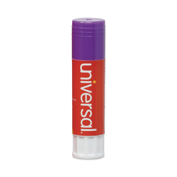 Glue Stick, 1.3 oz, Applies Purple, Dries Clear, 12/Pack [SKU: UNV74752]