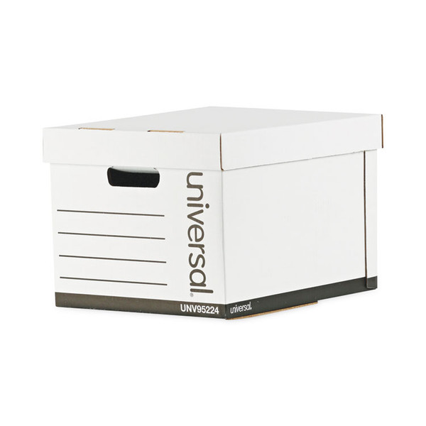 Heavy-Duty Fast Assembly Lift-Off Lid Storage Box, Letter/Legal Files, White, 12/Carton [SKU: UNV95224]