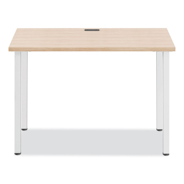 Essentials Writing Table-Desk, 42" x 23.82" x 29.53", Natural Wood/Silver [SKU: UOS60411CC]