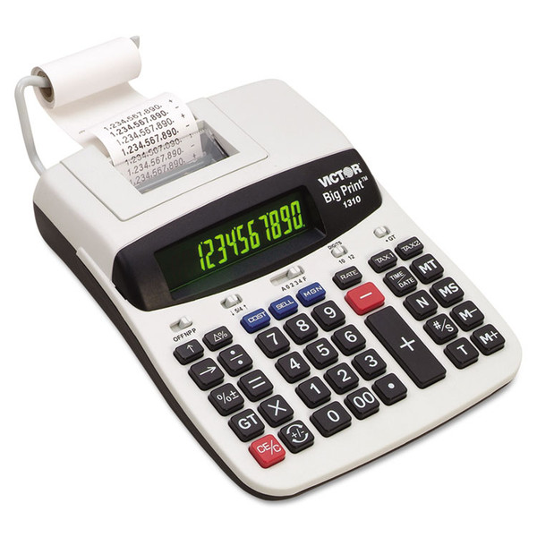 1310 Big Print Commercial Thermal Printing Calculator, Black Print, 6 Lines/Sec [SKU: VCT1310]