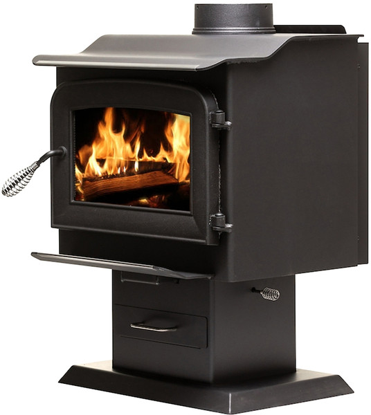 US STOVE Ashley Hearth Wood Stove AW1120E-P Pedestal Stove, 22-1/2 in W, 21-1/2 in D, 29.8 in H, 68000 Btu Heating [SKU: ORG7381270]