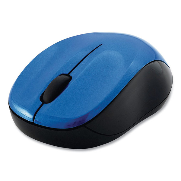 Silent Wireless Blue LED Mouse, 2.4 GHz Frequency/32.8 ft Wireless Range, Left/Right Hand Use, Blue [SKU: VER99770]