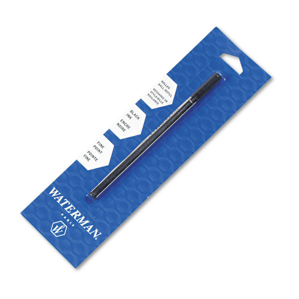 Refill for Waterman Roller Ball Pens, Fine Conical Tip, Black Ink [SKU: WAT1964019]