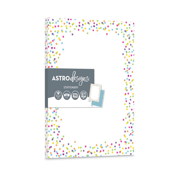Pre-Printed Paper, 28 lb Bond Weight, 8.5 x 11, Watercolor Dots, 100/Pack [SKU: WAU91255]