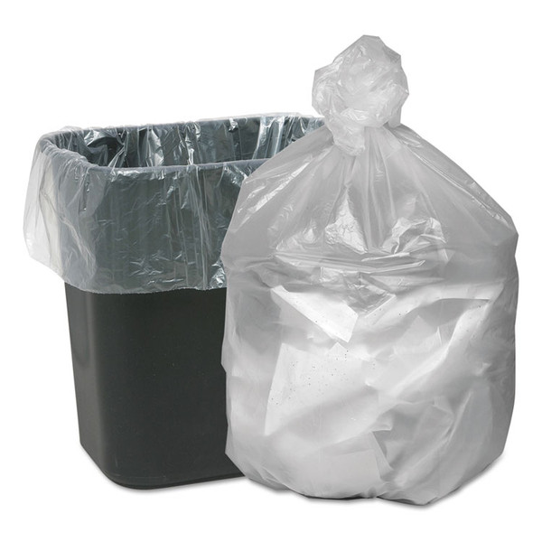 Waste Can Liners, 10 gal, 6 microns, 24" x 24", Natural, 50 Bags/Roll, 20 Rolls/Carton [SKU: WBIGNT2424]