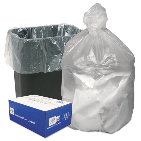 Can Liners, 10 gal, 8 microns, 24" x 24", Natural, 50 Bags/Roll, 20 Rolls/Carton [SKU: WBIHD24248N]