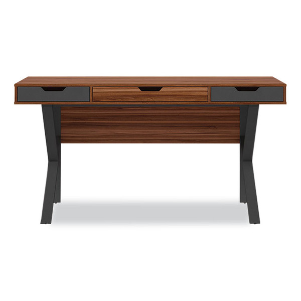 Stirling Table Desk, 59.75" x 23.75" x 31", Natural Walnut/Charcoal Gray [SKU: WHLST60D]
