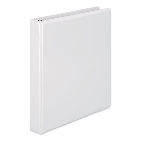 Heavy-Duty Round Ring View Binder with Extra-Durable Hinge, 3 Rings, 1" Capacity, 11 x 8.5, White [SKU: WLJ36314W]