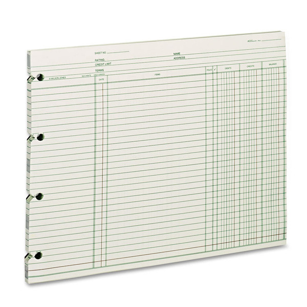 Accounting Sheets, 9.25 x 11.88, Green, Loose Sheet, 100/Pack [SKU: WLJGN2D]