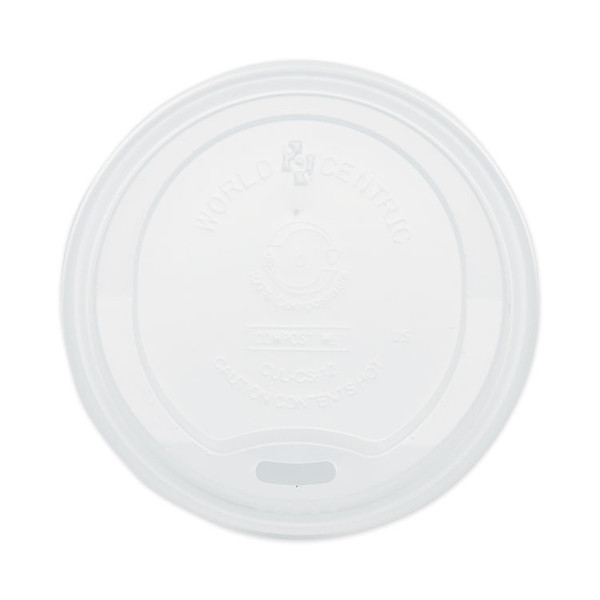 PLA Lids for Hot Cups, Fits 10 oz to 20 oz Cups, White, 1,000/Carton [SKU: WORCULCS12]