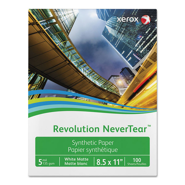 Revolution NeverTear, 5 mil, 8.5 x 11, Smooth White, 100 Sheets/Ream, 5 Reams/Carton [SKU: XER3R20172]