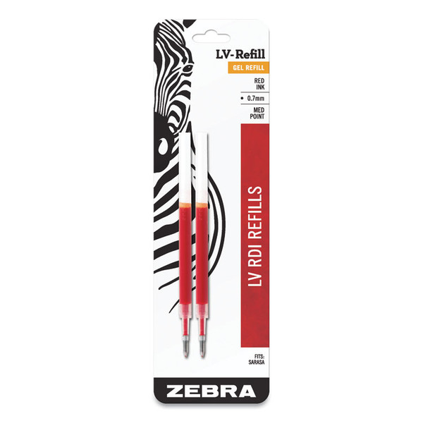 JF Refill for Jimnie, Sarasa, ecoSarasa, Orbitz, Z-Grip and GR8 Gel Roller Ball Pens, Medium Conical Tip, Red Ink, 2/Pack [SKU: ZEB87032]